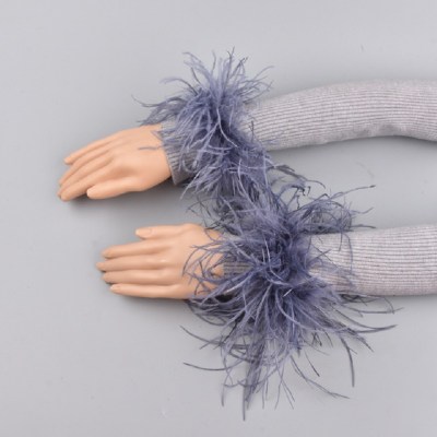 1 Pair = 2PCS Women's Real Ostrich Feather Slap Bracelets Long Turkey Feather Cuff Fur Slap Band Wristband Slaps Cuff S4060
