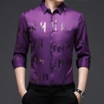 Shirts Men Fashion Casual Men Shirt Long Sleeve Slim Fit Business Shirt Spring Autumn Mens Dress Shirts Party Tops Anti-wrinkle