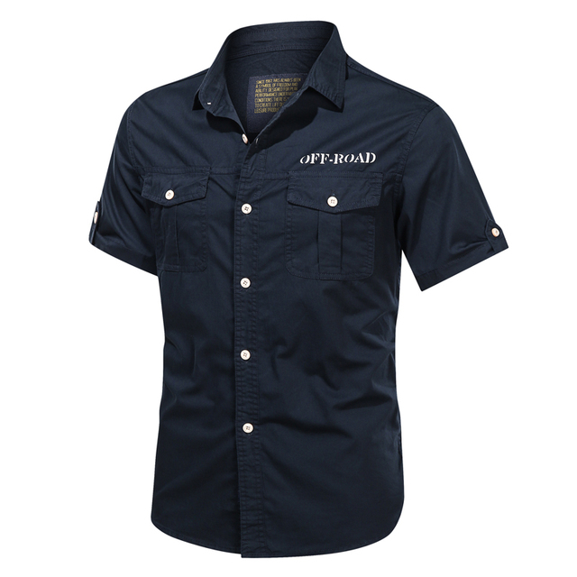 Summer Men Shirts Casual Military Tactical Shirts Men's Short Sleeve Retro Cargo Shirt Button Business High Quality Clothing