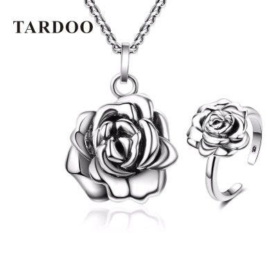 Tardoo Authentic 925 Sterling Silver Necklaces&Rings Jewelry Sets for Women Romantic Style Wedding Enganment Fine Jewelry
