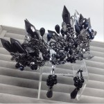 New Vintage Gorgeous black crystal Queen princess Tiaras Charming Crystal big Crown for Bridal Wedding hair jewelry accessories