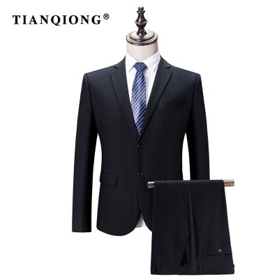 TIAN QIONG(Jakcet+Pant+Tie) Men Formal Business Suit Brand Design Two Button Slim Fit Dress Wedding Party Fashion Casual Suits