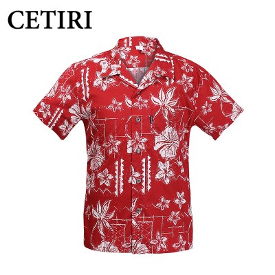 Hawaiian Print Shirts Large Cotton Short-Sleeved Dress Shirts Hawaii Cruise Tropical Maple Leaf Beach Nautical Palm Shirt Camisa