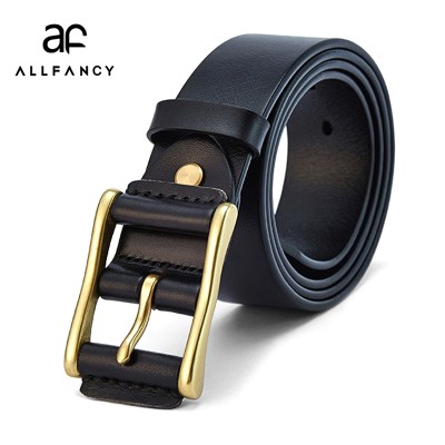 The first layer cowskin men's belts 3.8 wide made of genuine copper buckle belt designer brand high quality belt Presents for me