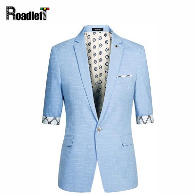 Male Half Short Sleeve Slim Fit Thin Blazer Men's Prom Stage Wear Casual Suits Jacket Men Groom Wedding Dress Blazers Tuxedo