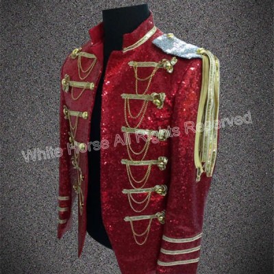 Bling Bling Men Blazer Mens burgundy blazer sequin jacket Club Dresses Men Costumes Performance Jacket Man