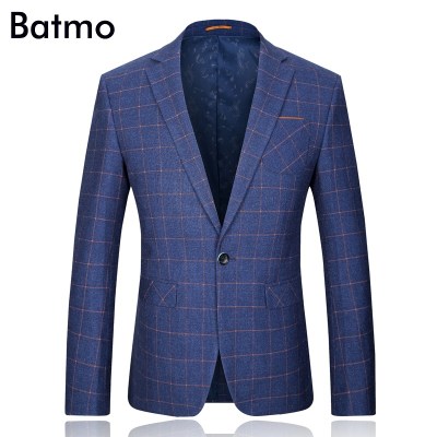 new arrival Italian style of men's wool Polyester viscose grid casual blazers Wedding dress free shipping plus-size M-3XL