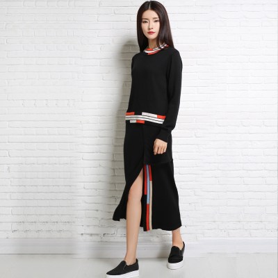 adohon womens winter Cashmere Women's Sets sweaters and autumn dresses women High Quality Warm Female thickening Patchwork
