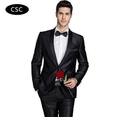 Shawl Collar Suit Men Groom Wedding Suit Men Fashion Tuxedo Slim Fit Dress Suit 2 Pieces(Jacket+Pants) Latest Coat Pant Designs