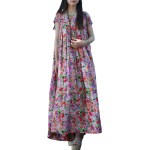 Short Sleeve Summer Dress Pregnant Women Maxi Long Dresses Colorful Floral Sundress Irregular Boho Beach Dress Robe Femme