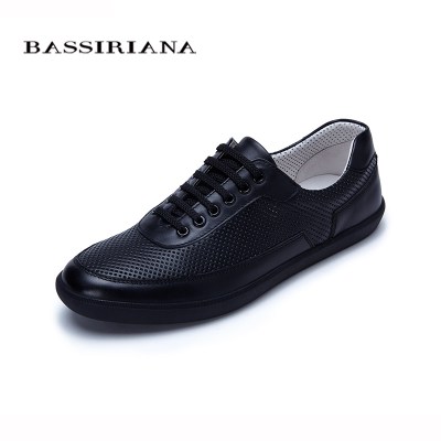 New shoes mens Genuine leather Lace-Up Round Toe Casual shoes for men Sheepskin Spring/Autumn Free shipping BASSIRIANA