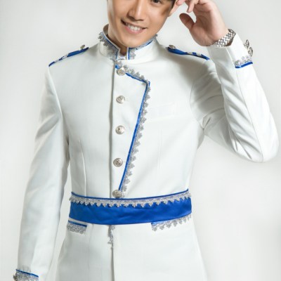 PYJTRL New Men's White Collar Dress Groom Singers Wedding For Men Fashion Suit Terno Masculino XF02 Suits