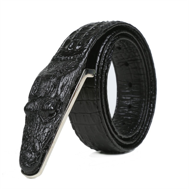 Crocodile Belts for Men Cowhide Genuine Leather Luxury Brand Strap Male Buckle Belt Fancy Vintage for Jeans Cintos Dropshipping - Image 2
