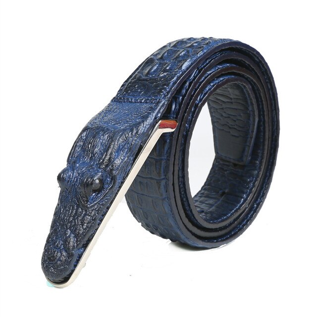 Crocodile Belts for Men Cowhide Genuine Leather Luxury Brand Strap Male Buckle Belt Fancy Vintage for Jeans Cintos Dropshipping - Image 6