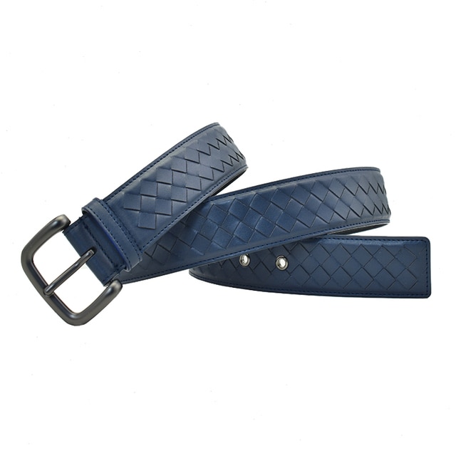 Korean Jeans Suit Pants Business Pin Buckle Strap Luxury Hand Woven Men Leather Belt - Image 5