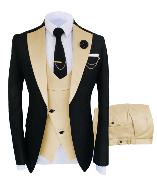 New Costume Homme Popular Clothing Luxury Party Stage Men's Suit Groomsmen Regular Fit Tuxedo 3 Peice Set Jacket+Trousers+Vest - Image 2