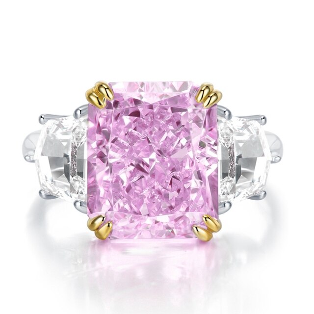 Wong Rain Luxury 925 Sterling Silver Crushed Ice Cut 13CT G Color Sapphire Gemstone Engagement Ring Fine Jewelry Gifts Wholesale - Image 4