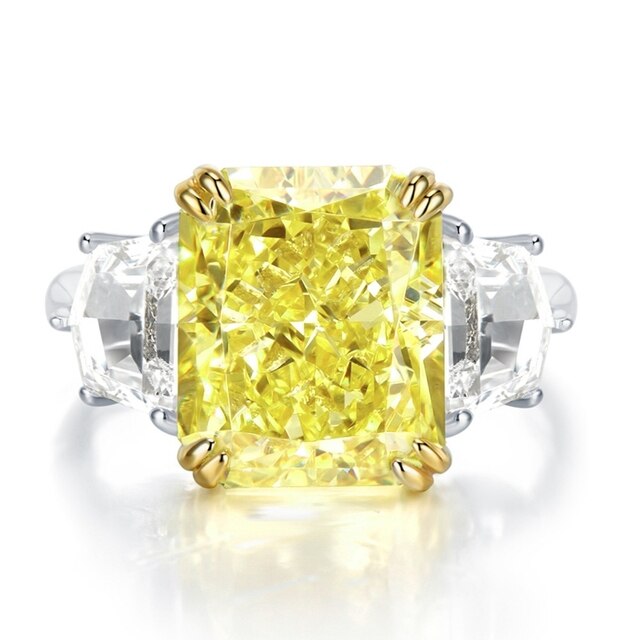 Wong Rain Luxury 925 Sterling Silver Crushed Ice Cut 13CT G Color Sapphire Gemstone Engagement Ring Fine Jewelry Gifts Wholesale - Image 6