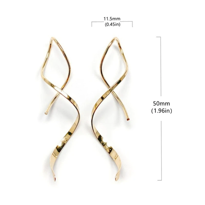 Simple Spiral Threader Earrings Irregular Helix Wave Curve Ear Line Cuff Stainless Steel Dangling Earring Women Fashion Jewelry - Image 6