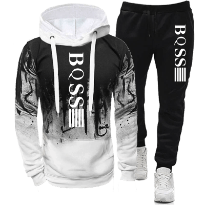 Men's Hoodies for Men Clothing Splash Ink Sweatshirt Suit Man Tracksuit Pant Sets New in Hoodies & Sweatshirts Sports Suits Set