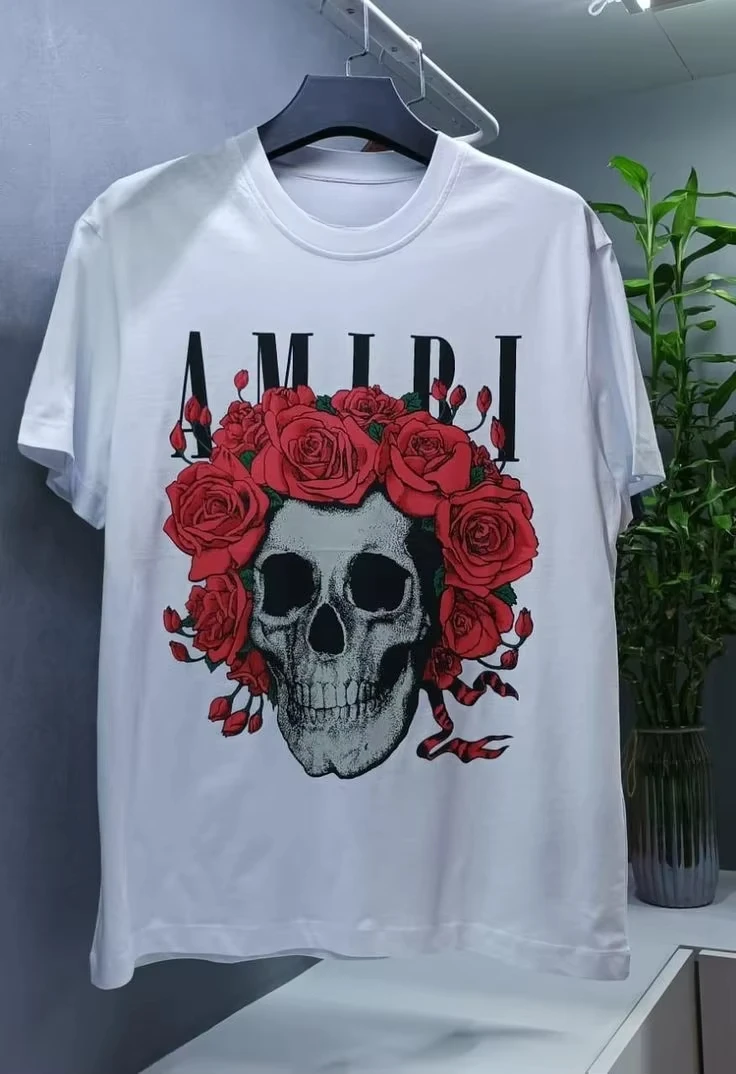 American Luxury Brand Top T-shirt Slim-fit High-quality Pure Cotton Hot-selling Men's and Women's Half-sleeved Bottoming Shirt - Image 3