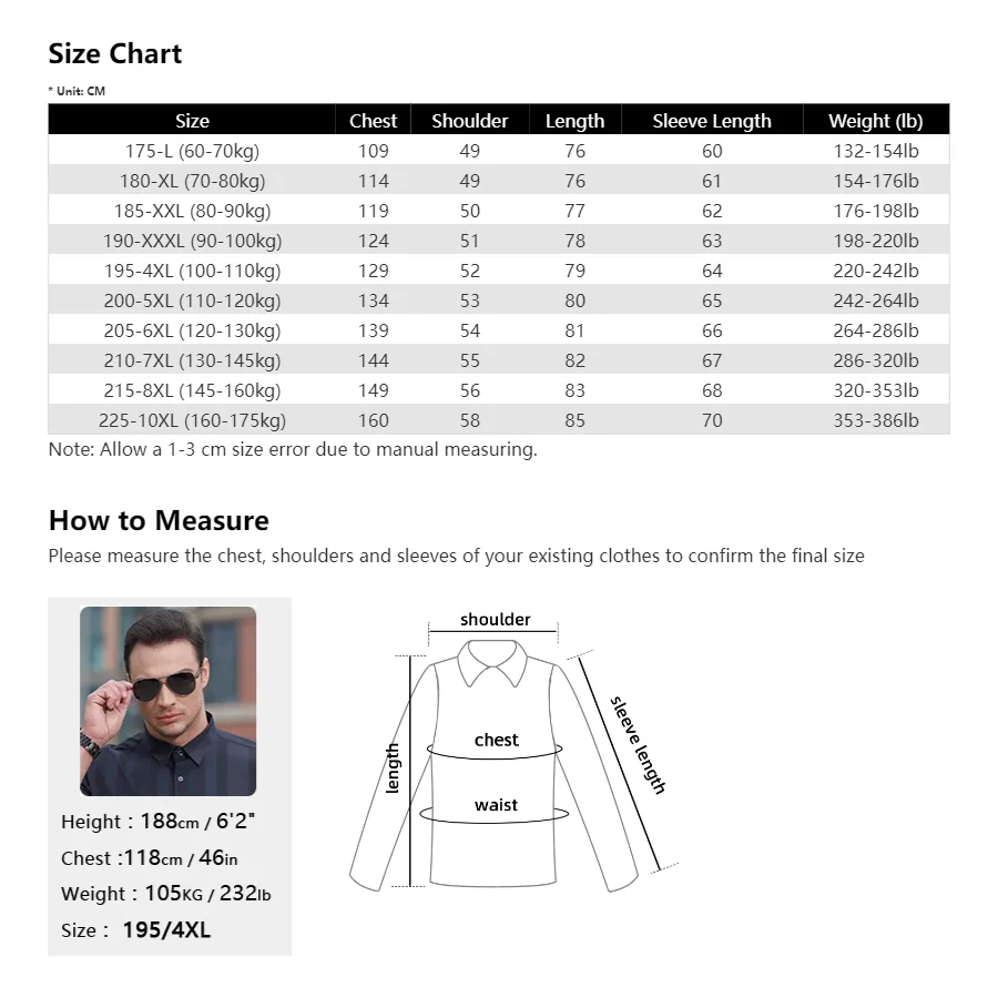 Summer Men Shirt Elasticity Long Sleeve Oversize 6XL 7XL 8XL 10XL Plus Size Formal Traceless Black White Designer High Quality - Image 3