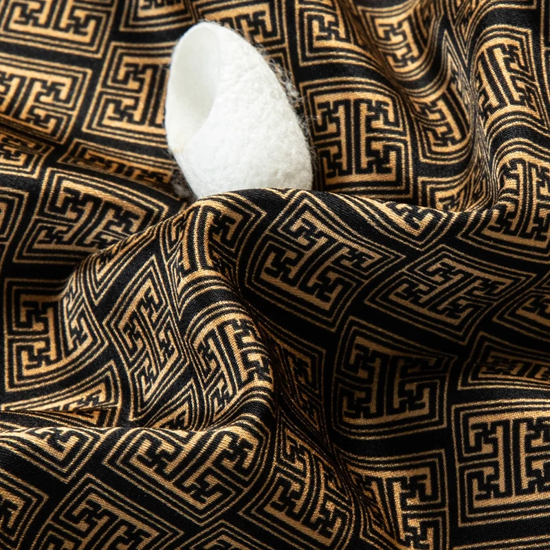 Skin-Friendly Silk Shirts For Men Short Sleeve Golden Print Thin Summer Quality Silky Comfortable Casual Lapel Camisas De Hombre - Image 6