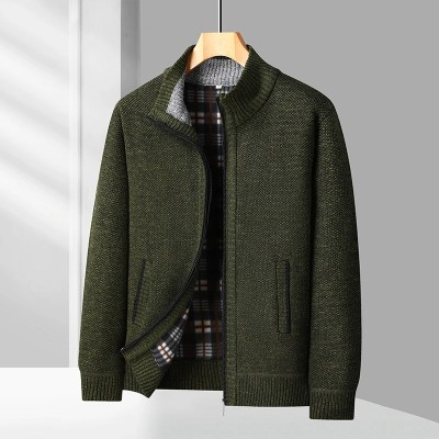 Men's Knitted Cardigan Jacket Plush Sweater Men's Clothes High Quality Jerseys Warm Casual Jackets Sweaters Coat