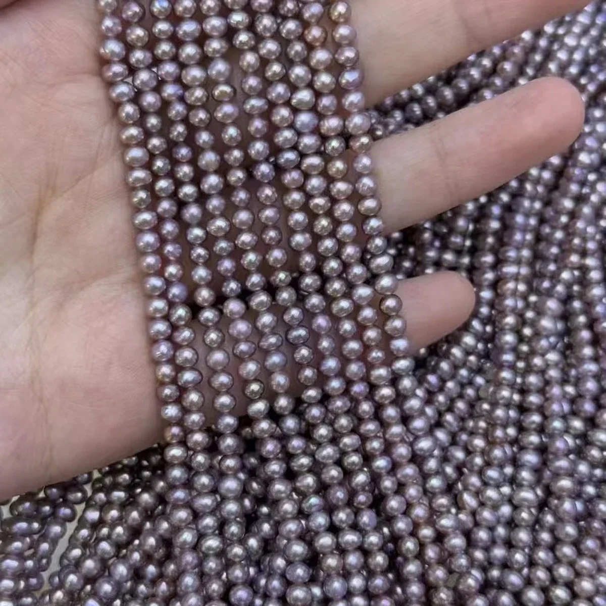 3-3.5mm AAAA Multiple Sizes Natural Freshwater Egg Round Purple Pearl Bead Women Jewelry Make DIY Necklace Bracelet Accessories