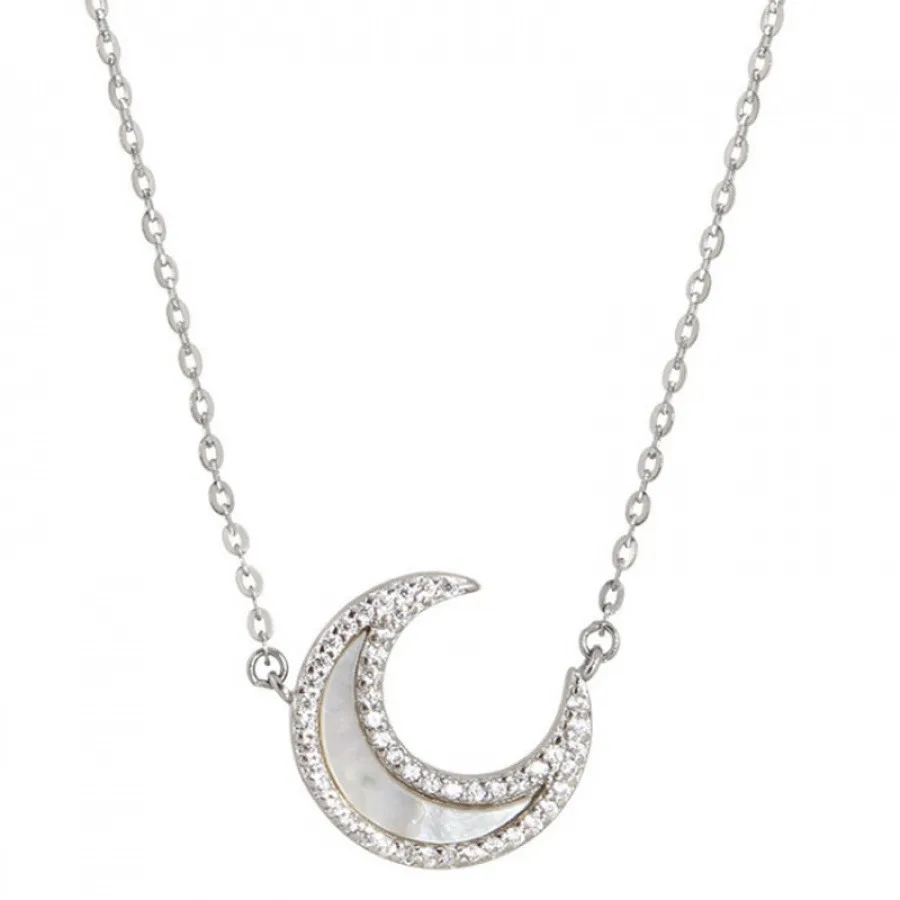 Korean Style Minimalist Necklace Full Diamond Moon Pendant Necklace Women Trendy Simple Choker Neck Jewelry Collarbone Chain - Image 6