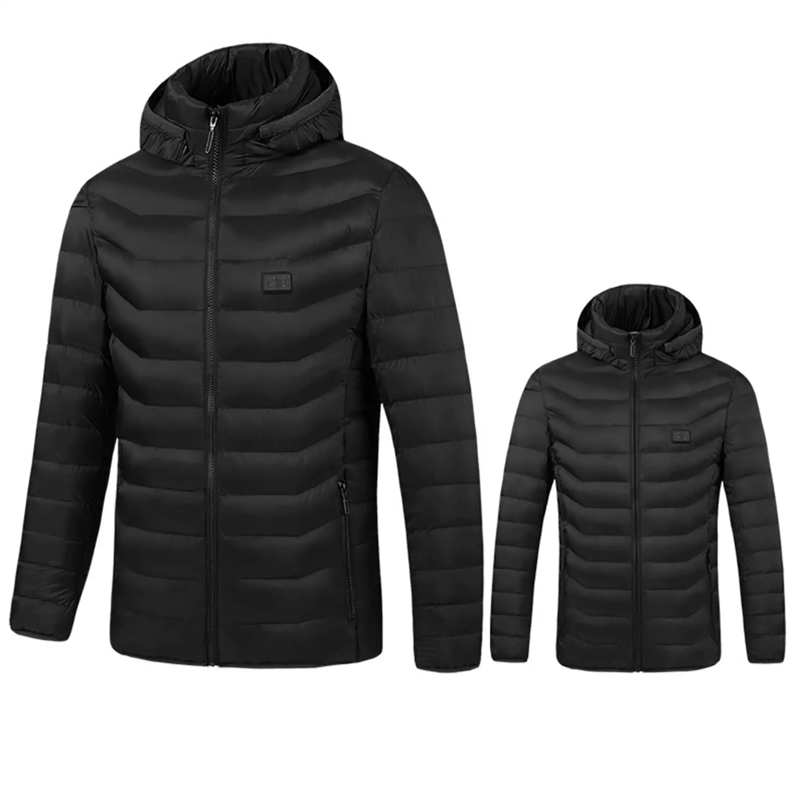 Men Women Heated Jacket Windproof Winter Thermal Overcoat Lightweight Washable Coat for Outdoor Sports Hiking
