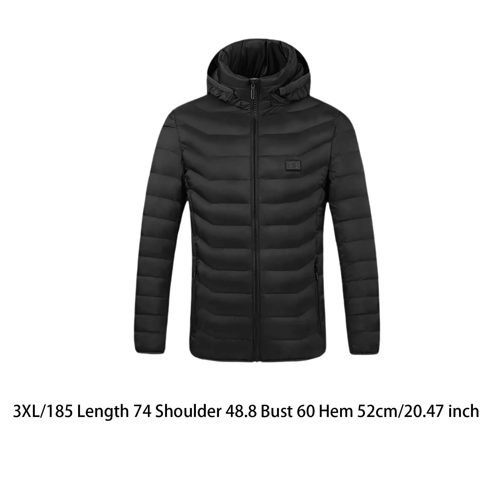 Men Women Heated Jacket Windproof Winter Thermal Overcoat Lightweight Washable Coat for Outdoor Sports Hiking